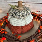 Autumn decoration, Fabric Pumpkins, Fabric Pumpkin Stack, Autumn Pumpkins