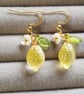 Light yellow lemon dangle earrings  - Image 2