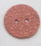 Large Spiral Texture Terracotta Button