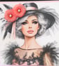 Handmade Fashion Birthday Card, Elegant Glamour Lady in Chic Hat - Image 2
