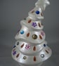 White Glittery Ceramic Xmas Christmas Tree Candle Tea Light Holder Decoration.   - Image 5
