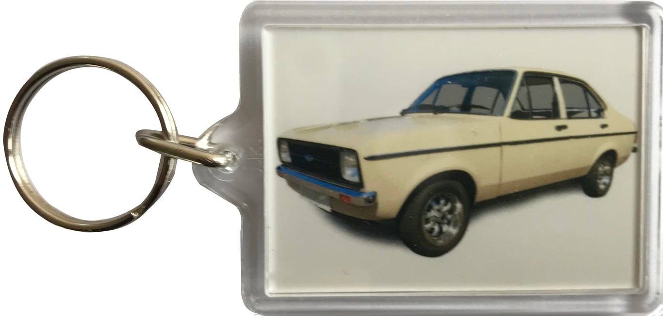 Ford Escort Mk2 1980 - Keyring with 50x35mm Insert - Classic Car Fan
