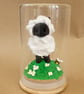 Bee happy Thinking of Ewe, handmade ornament in glass jar - Image 2