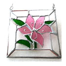 Lily Stained Glass Suncatcher Pink Framed 026 Flower