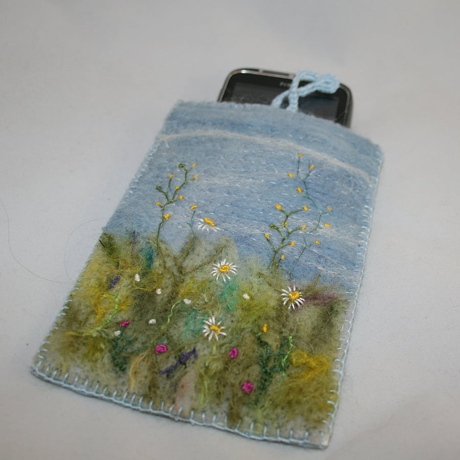 Meadow Phone Case - Embroidered and Felted Case