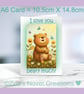 I love you beary much Greetings Card , any occasion A6 10.5cm x 14.8cm