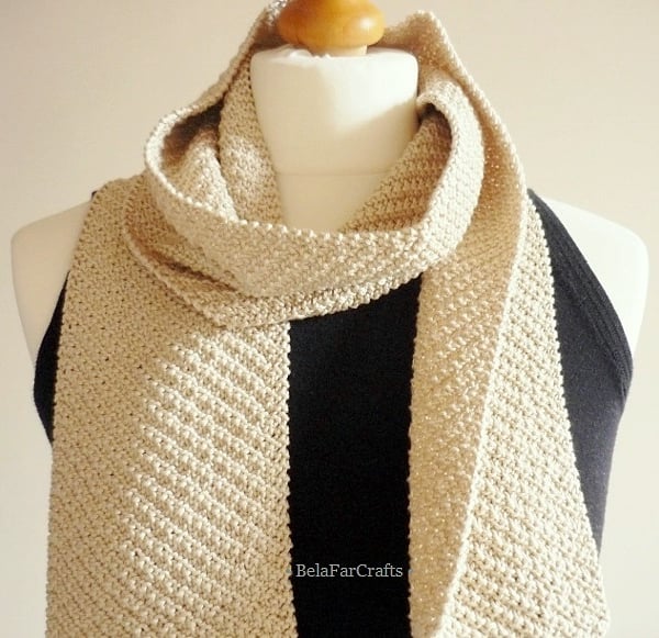 Men's beige cotton scarf - Father's Day - Cotton anniversary gift
