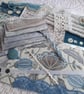 Saphire Blue Slow Stitching kit - upcycled and zero waste textiles  - Image 3