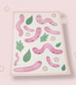 Worm Sticker Sheet, Kawaii Garden Worm Journaling & Scrapbooking 