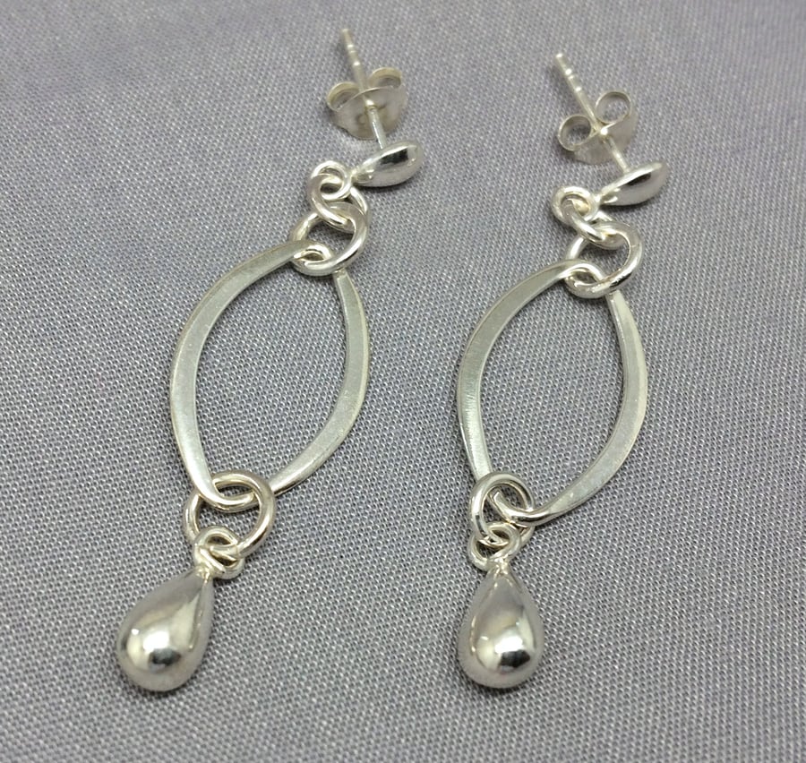 Sterling Silver Teardrop Stud Earrings