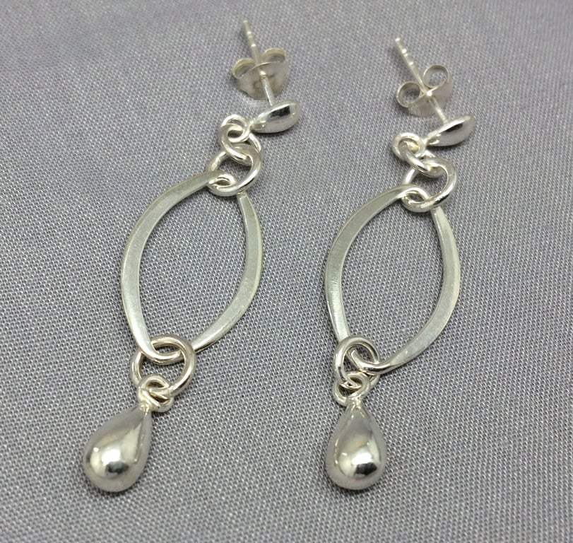 Sterling Silver Teardrop Stud Earrings