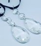 Faceted glass drop Christmas tree decorations.