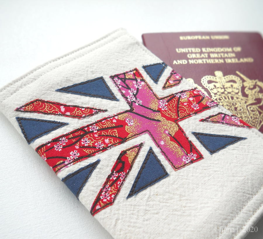 union flag applique embroidery fabric passport cover union jack