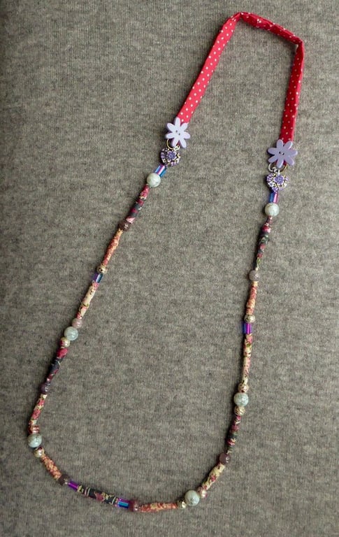 Textile Bead Necklace