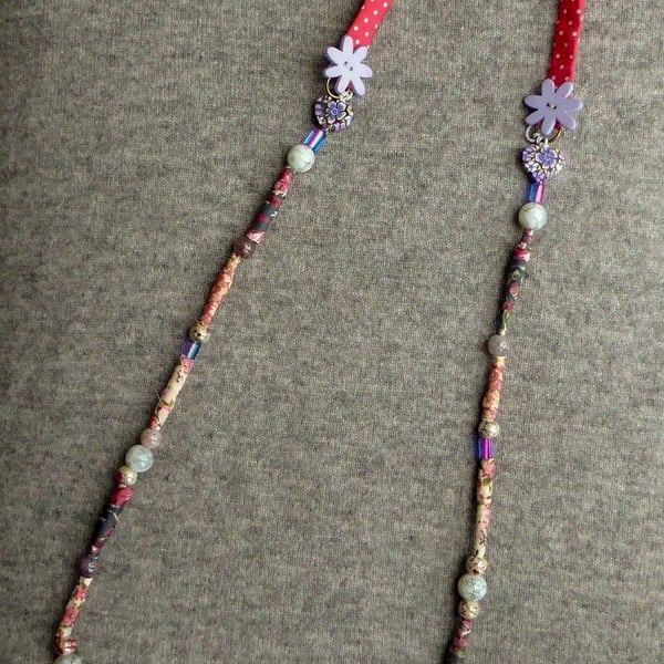 Textile Bead Necklace