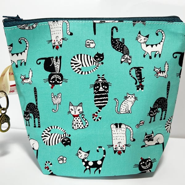 Blue Cat Knitting Project Bag