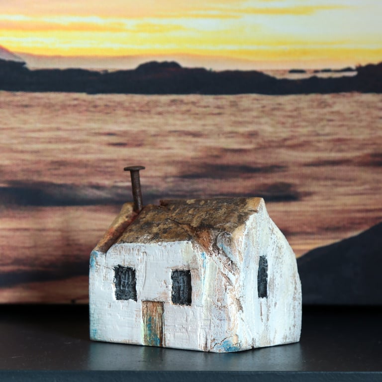 Wonky Driftwood Hoose Shetland Inspired, Driftwood Art from Scotland