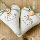 SALE - WHITE PUMPKIN HEART DECORATION 