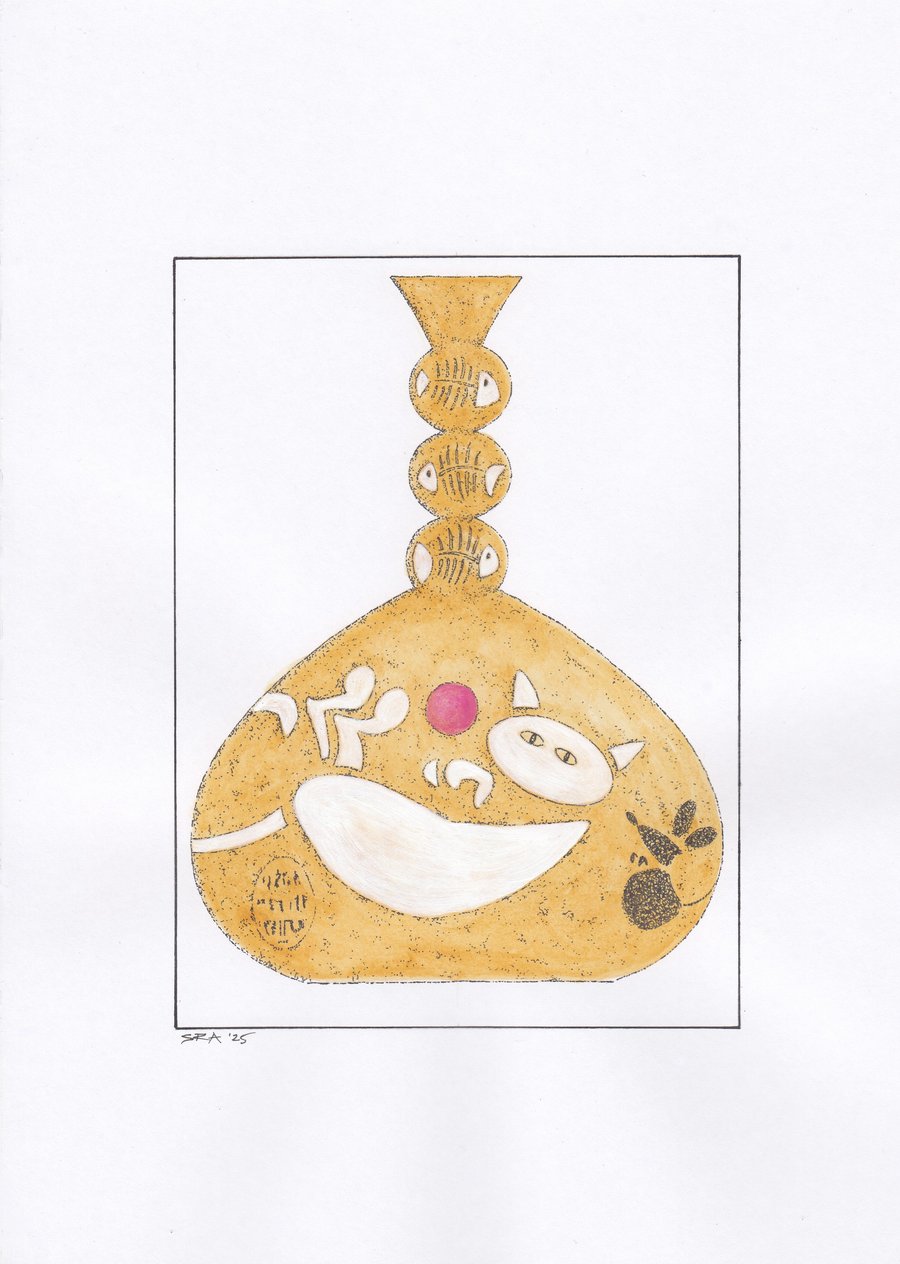 Happy Cat And Mouse Vase