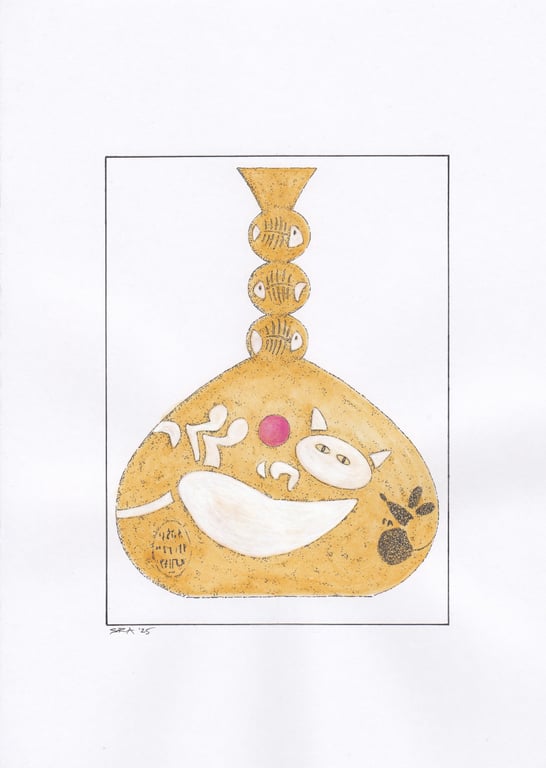 Happy Cat And Mouse Vase