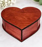 Handmade Wooden Heart Keepsake Box – Mahogany Jewellery & Trinket Box