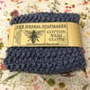 Cotton wash cloth - seed stitch hand knit.