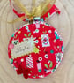 Personalised Present Print Bauble - Handmade Red Keepsake Hoop - Image 6