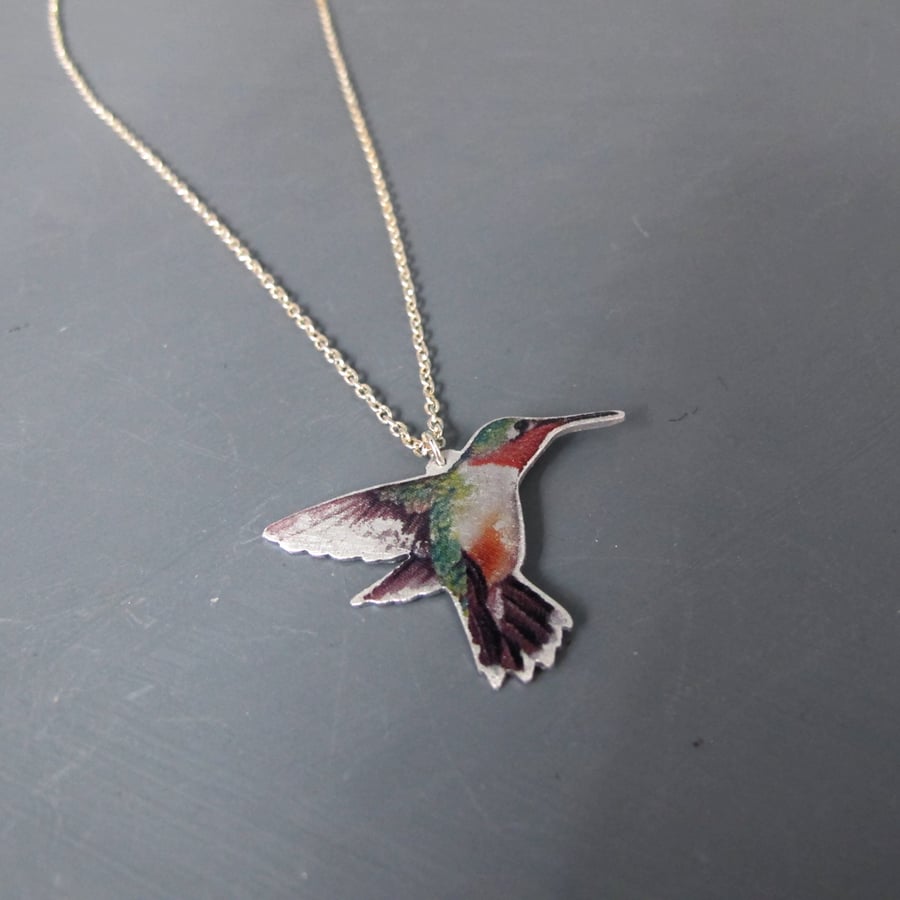 Aluminium Vibrant Hummingbird Pendant