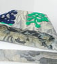 Fabric shoulder bag in Plantasia fabric with appliqued crochet trees - Image 5