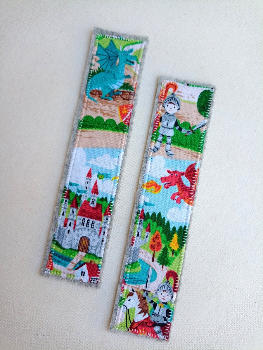 Bookmark, Dragon village fabric backed with wool felt