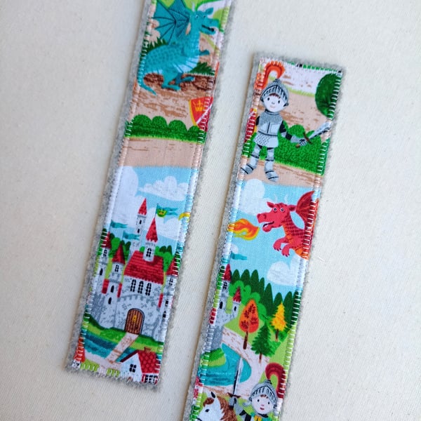 Bookmark, Dragon village fabric backed with wool felt