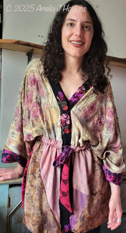 Raspberry Rose Kimono Dress