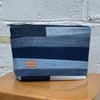 Recycled denim patchwork zipper pouch