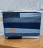 Recycled denim patchwork zipper pouch