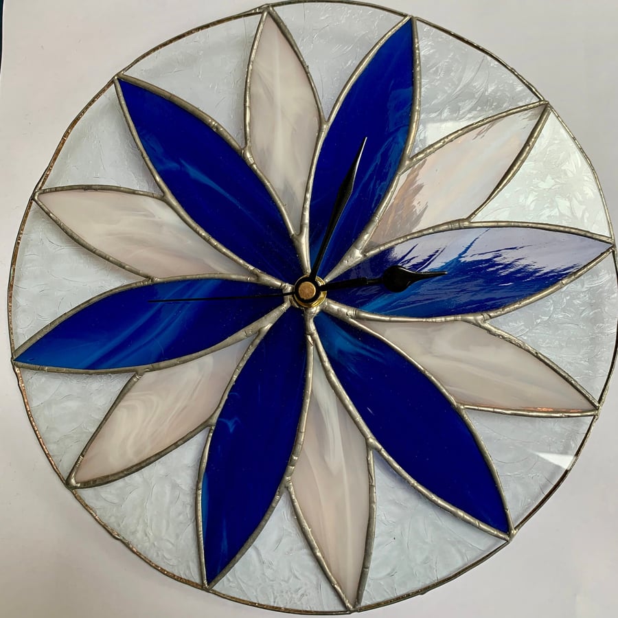Stained Glass Petal Clock
