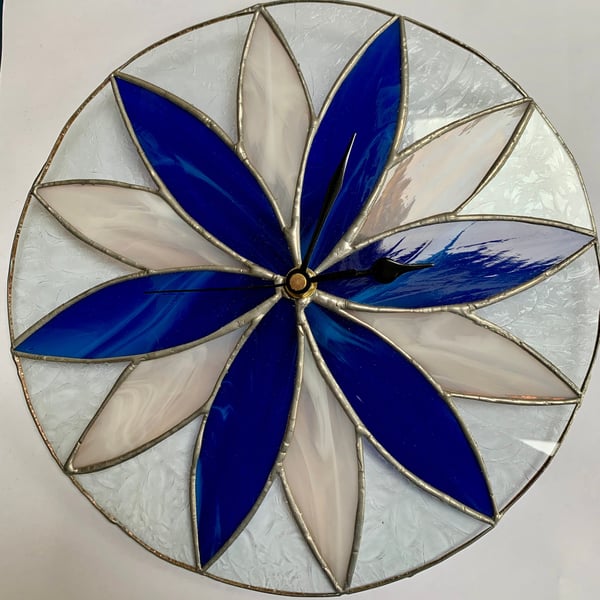 Stained Glass Petal Clock