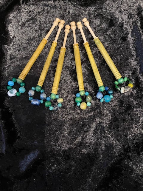 spangled lace bobbins