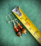 Sterling Silver dangle earrings with Tigers Eye, Red Agate and Peach Aventurine  - Image 3