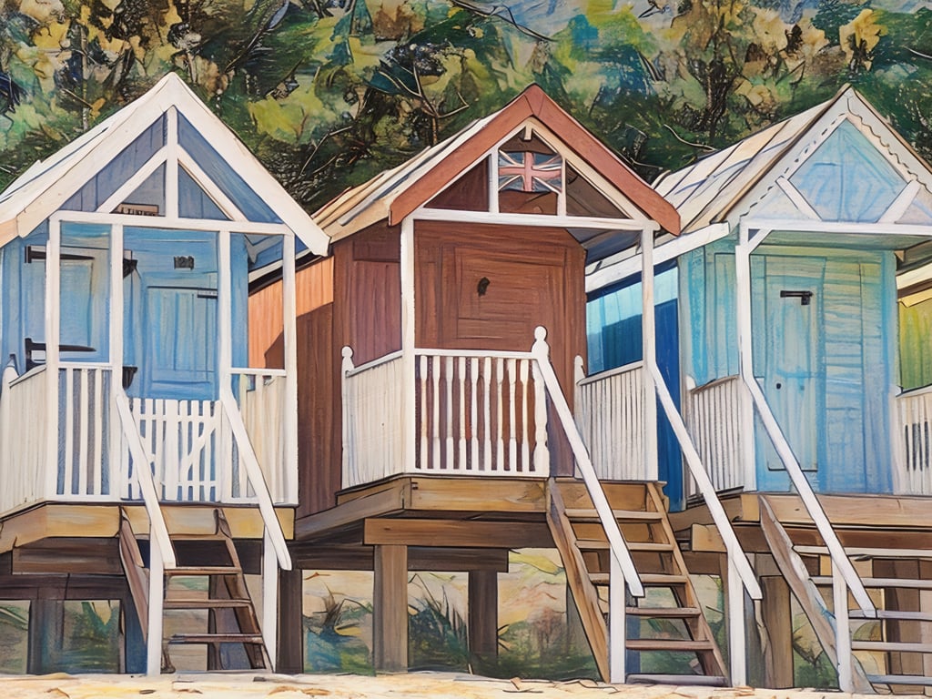 Beach Huts Wells-Next-Sea Norfolk Greeting Card A5 