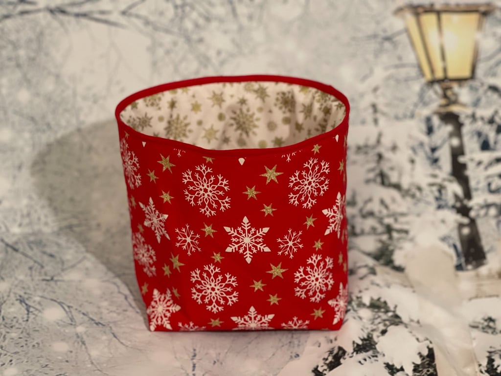 Christmas fabric basket