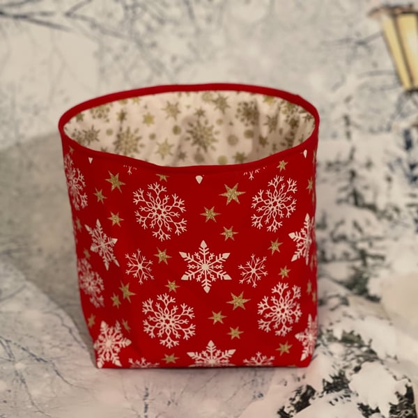 Christmas fabric basket