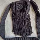 Black crochet shoulder bag
