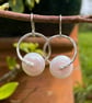 Sterling silver and pearl dangle earrings 