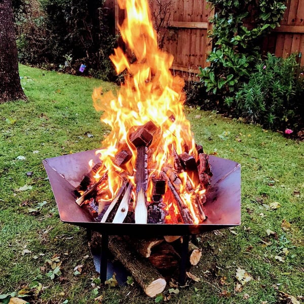 Outdoor Fire Pit, Garden, Log, Storage, Burner