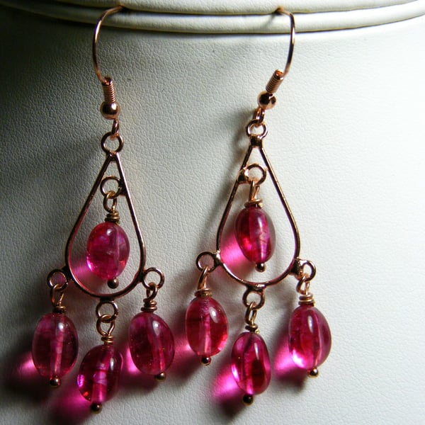  Fuchsia Quartz Gemstone Earrings