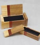 Wooden trinket, ring box with inner box. Handmade. Mixed woods.