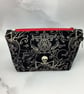 Skeletons makeup bag, Gothic zip bag, 2 size options, Handmade - Image 4