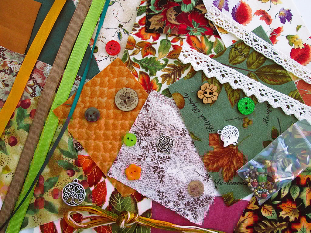 Mini Autumn slow stitching or junk journal kit for a beginner
