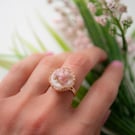 Pressed real flower ring Resin jewelry Gold everyday adjustable ring Boho lover