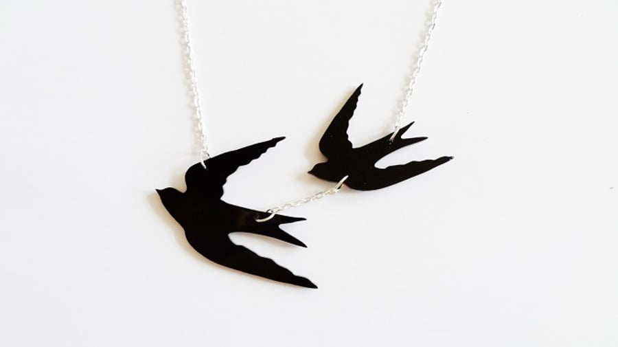 Sale Swallows in flight necklace